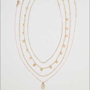 American Eagle Outfitters Gold Coin Necklaces 4pc